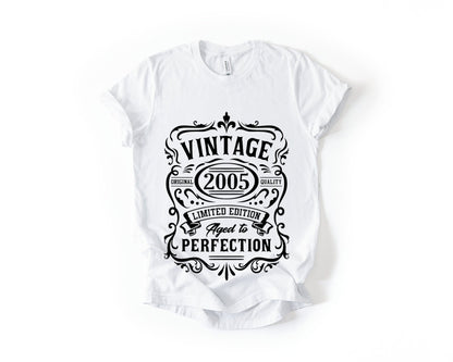 21st Birthday T-Shirt - Vintage Perfection - Birthday Tees