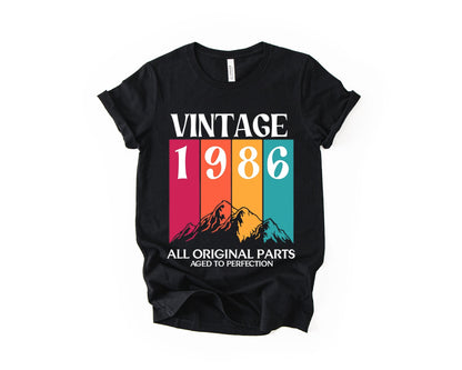 40th Birthday T-Shirt Vintage Mountain - Birthday Tees