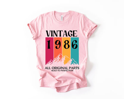 40th Birthday T-Shirt Vintage Mountain - Birthday Tees